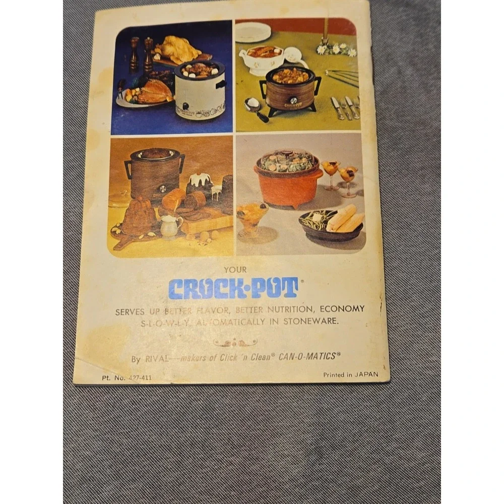 Vintage 1970s Rival Crock Pot Slow Cooker Cookbook Stoneware Recipe Book Retro
